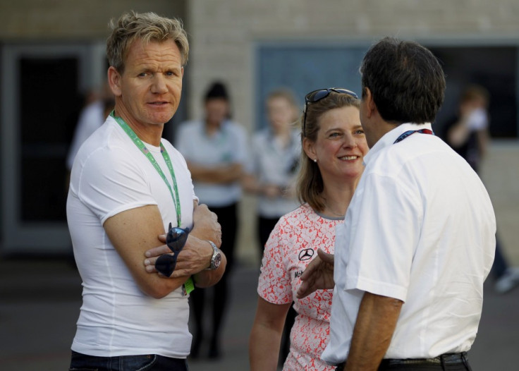 Celebrity Chef Gordon Ramsay Looks on as He Awaits the Start of the Austin F1 Grand Prix at the Circuit of the Americas in Austin