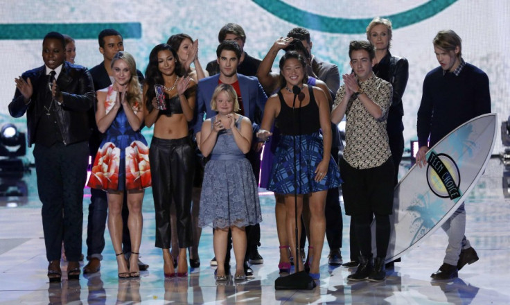 File photo of the cast of television series "Glee" accepting the Choice TV Show: Comedy Award at the Teen Choice Awards in Universal City