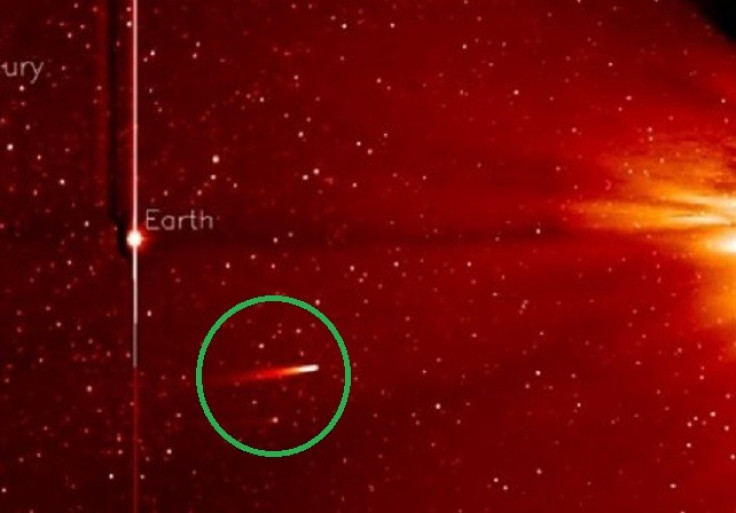 Comet Ison (circled) on course to the Sun (right)