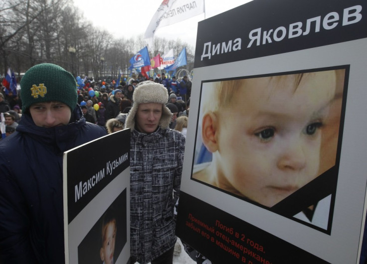 People take part in a rally in defence of Russian children in Moscow
