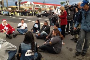 Santa, Walmart supporters and warehouse workers arrested