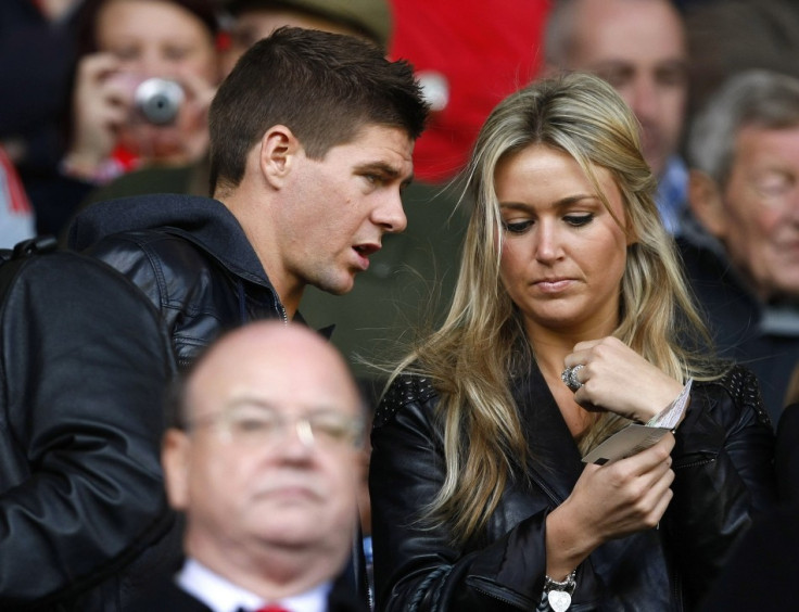 Steven Gerrard with wife Alex Curran at Anfield in 2009.