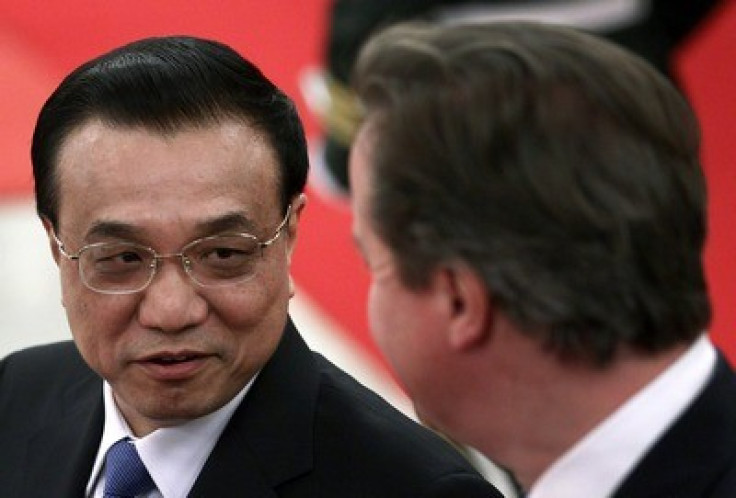 David Cameron (right) and Chinese Premier Li Keqiang