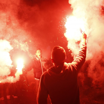 Illegal use of flares on the rise at football grounds in Britain PIC: Reuters