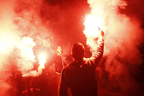 Illegal use of flares on the rise at football grounds in Britain PIC: Reuters