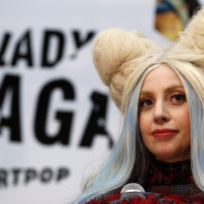 Singer Lady Gaga attends a news conference in Tokyo