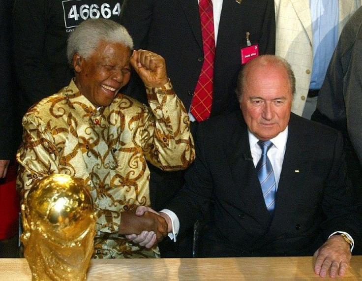 Nelson Mandela and Fifa President Sepp Blatter PIC: Reuters