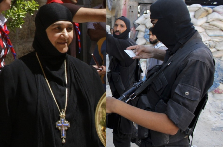 Syrian rebels forcibly evacuated 12 nuns including the mother superior Pelagia Sayyaf from the Saint Tecla Orthodox convent in Maaloula (Reuters)