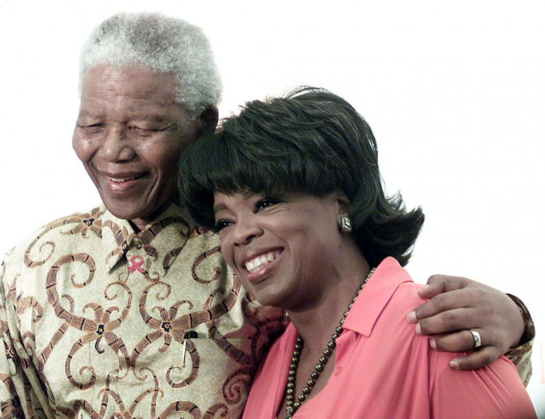 Oprah Winfrey with the late Nelson Mandela