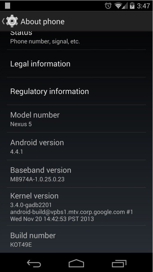 Android 4.4.1 KitKat Android 4.4.1 KitKat