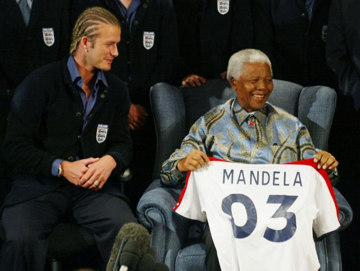 David Beckham and Nelson Mandela