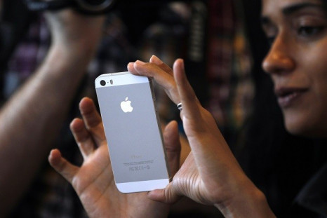 Apple iPhone 5S (Silver) in the Apple Inc's media event, 2013.