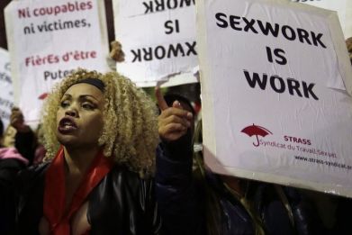French prostitute protests