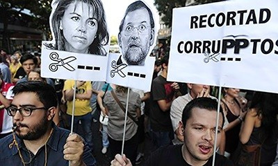 People take to the streets in Spain