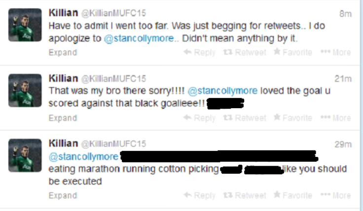 Offensive messages sent to Stan Collymore on Twitter