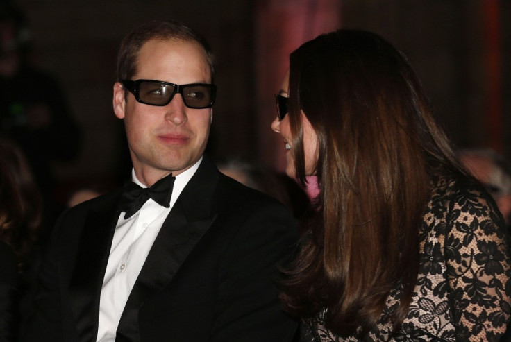 William and Kate look amused by their 3D glasses. (Reuters)