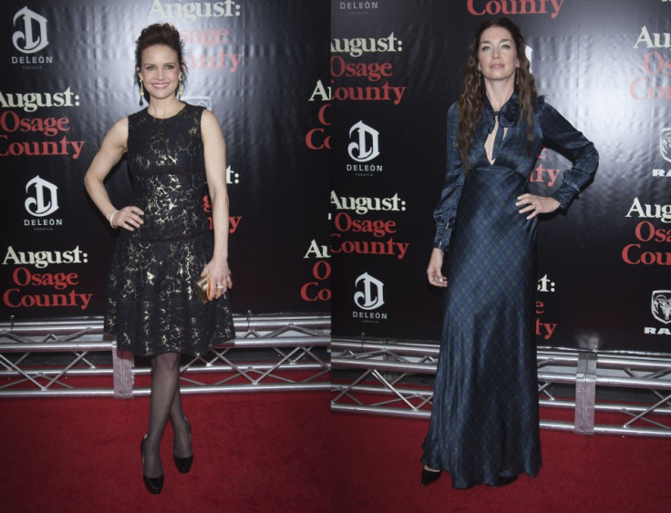 Carla Gugino (L) and Julianne Nicholson arrive for premiere. (Reuters)