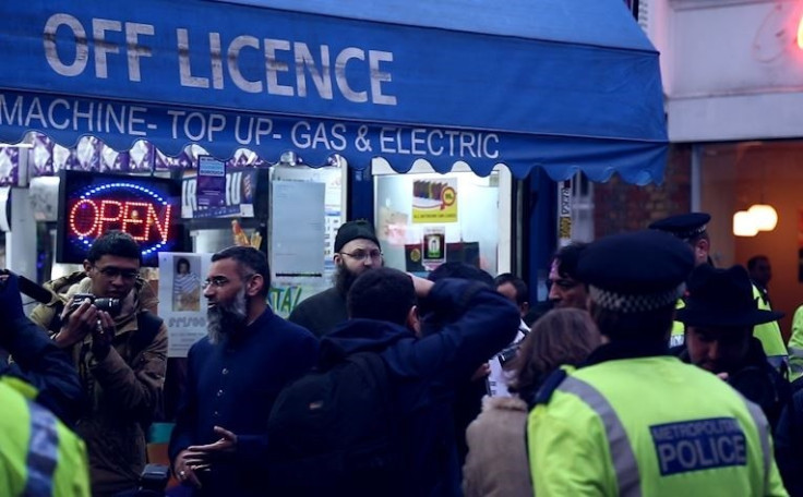 Anjem Choudary at Shariah Project protest in Brick Lane PIC: IBTimes.co.uk