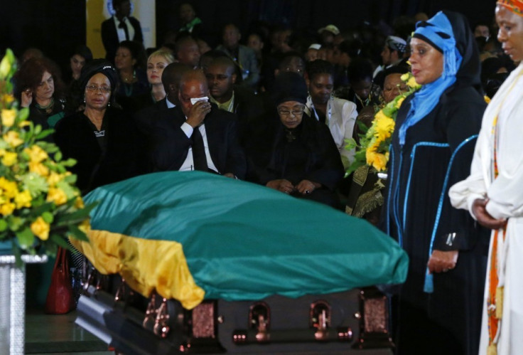 South African President Zuma wipes his eyes during a send-off ceremony for Nelson Mandela in Pretoria