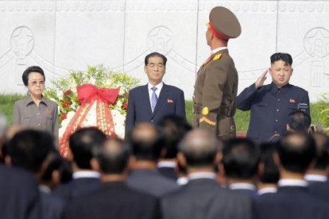 North Korean leader Kim Jong-un (R) with his aunt Kim Kyong-hui (L) in Pyongyang.