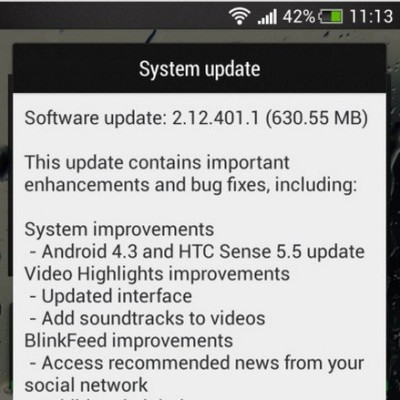 Android 4.3 update