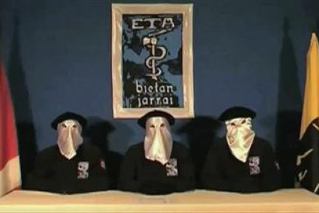 A framegrab taken from footage released September 5, 2010, shows members of Basque separatists ETA declaring a ceasefire at an unknown location.