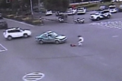 Amazing escape as child falls from moving car in China
