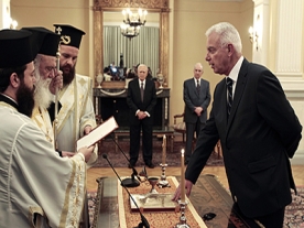 Greek Interim Prime Minister Sworn In