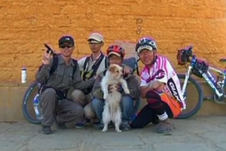 Cute Stray dog runs 1300 miles beside Chinese Cyclists