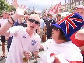 England and Sweden fans in Ukraine
