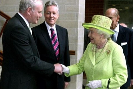 The Queen shakes hands with former IRA Commander