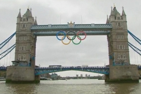 Iconic Olympic Rings unveiled on landmark Tower Bridge today