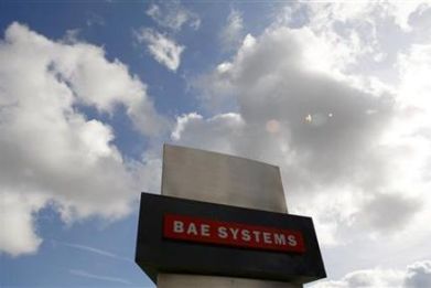 A BAE systems sign is seen outside the company&#039;s Warton site near Preston
