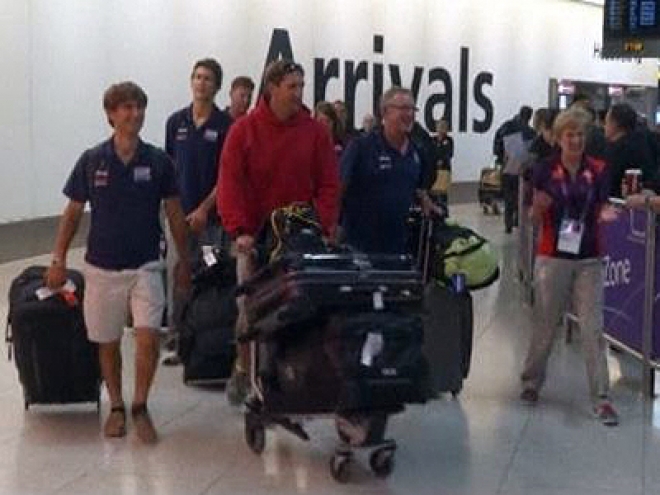 Olympic Athletes Arrive at Heathrow