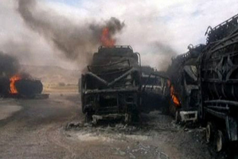 22 NATO supply trucks wiped out by Taliban bomb