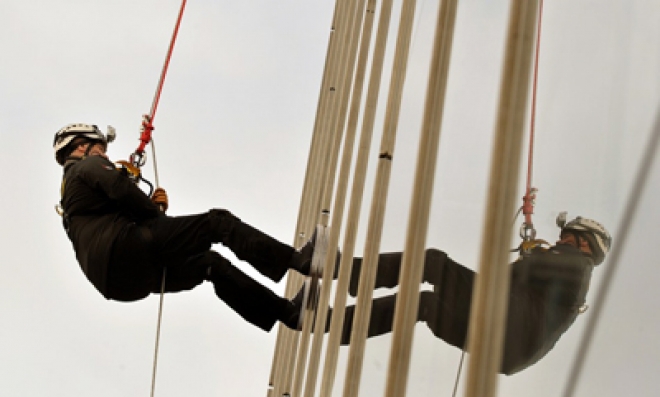 Prince Andrew abseils down The Shard for charity