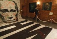 Russian Police Seize Painting Of Putin In Womens Underwear Russian Police Seize Painting Of Putin In Womens Underwear