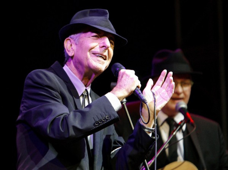 Canadian singer-songwriter Leonard Cohen performs at the Coachella Music Festival in Indio