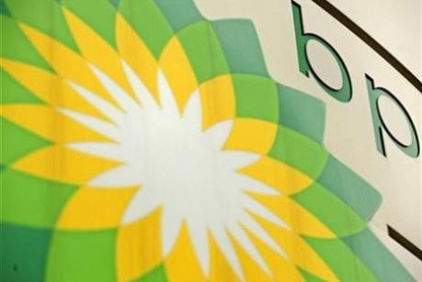 A BP sign is seen at a petrol station in south London.