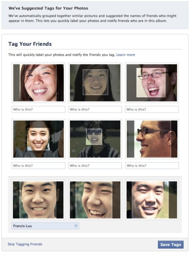 Facebook's facial recognition technology