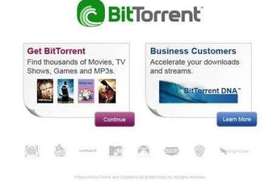 A screen grab of BitTorrent.com