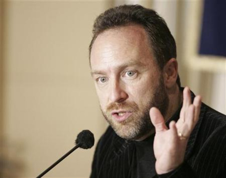 Wikipedia founder and Chairman of Wikia.com Jimmy Wales speaks during a news conference in Tokyo