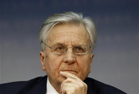 Trichet President of the European Central Bank addresses the media during his monthly news confrence at the ECB headquarter in Frankfurt