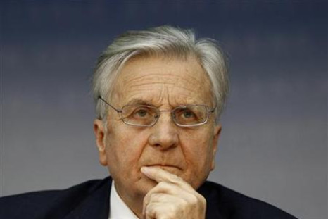 Trichet President of the European Central Bank addresses the media during his monthly news confrence at the ECB headquarter in Frankfurt
