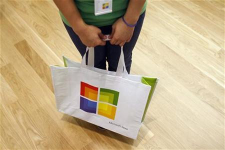 A worker at Microsoft's first retail store in Scottsdale