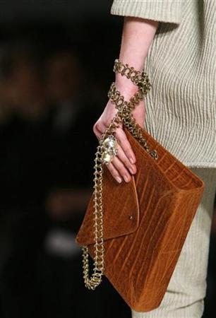 A model presents a creation from the Brian Reyes Fall 2009 collection during New York Fashion Week
