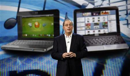 Paul Otellini, President and CEO of Intel Corporation,  at the 2010 International CES in Las Vegas. Intel posted a record quarter, but concerns over the market cycle remain. 