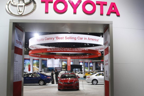 Toyota cars are displayed during the first media preview day at the 2011 Chicago Auto Show in Chicago