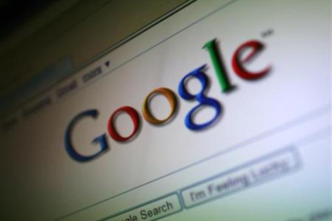 A photo of the Google Inc. logo is shown on a computer screen in San Francisco