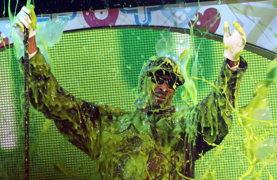 Snoop Dogg gets slimed at the 24th annual Nickelodeon Kids Choice Awards in Los Angeles